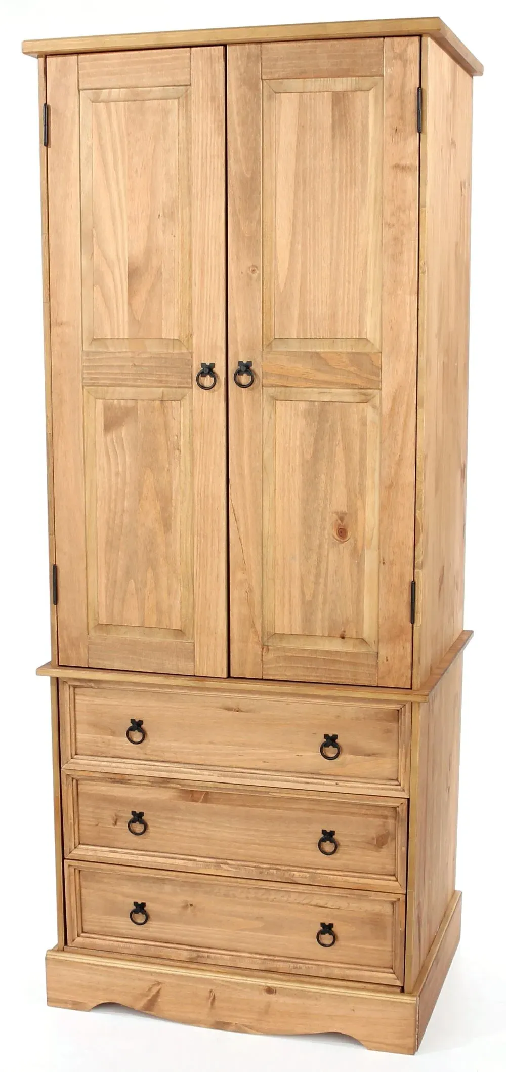 Corona Mexican 2 Door Wardrobe with Drawers - Pine
