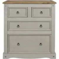 Corona Mexican 2+2 Drawer Chest - Grey, Pine