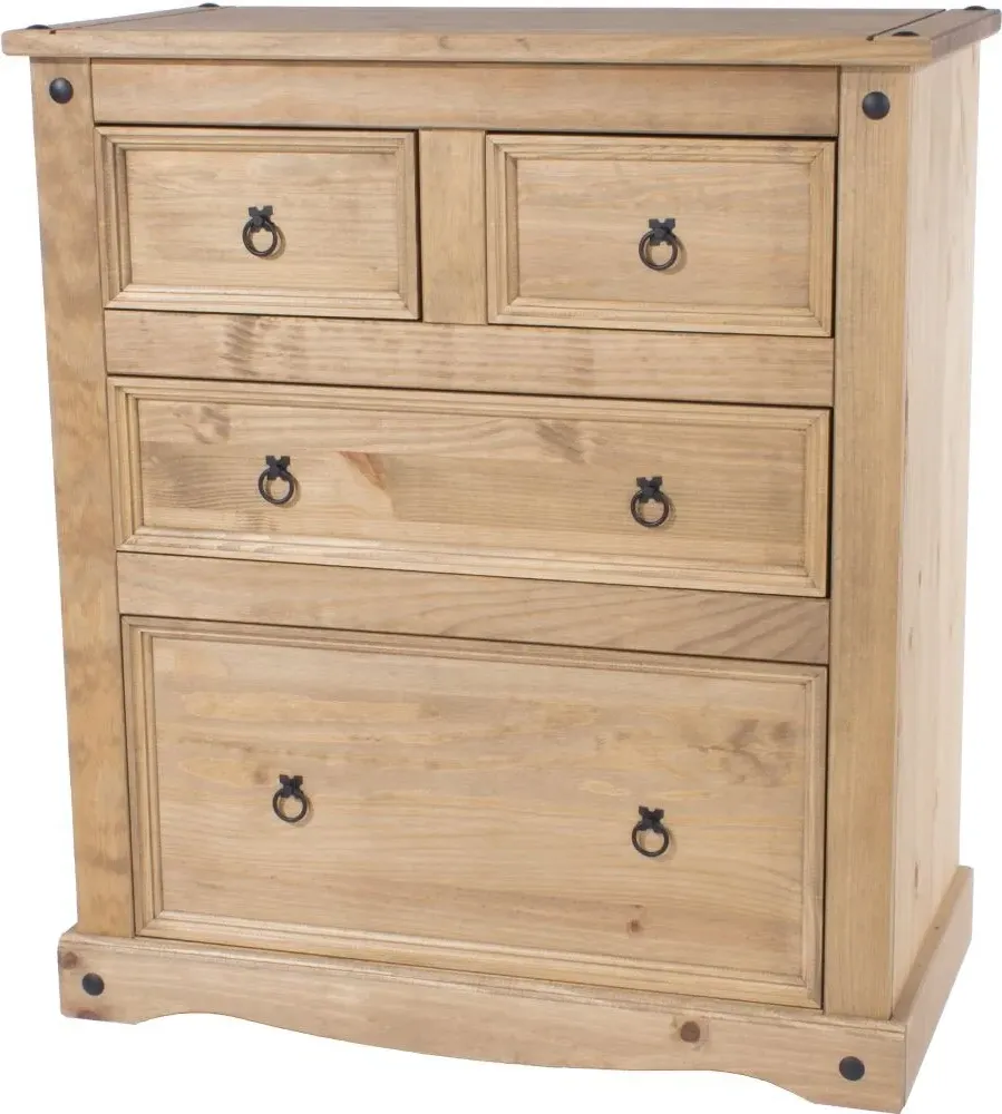 Corona Mexican 2+2 Drawer Chest - Pine