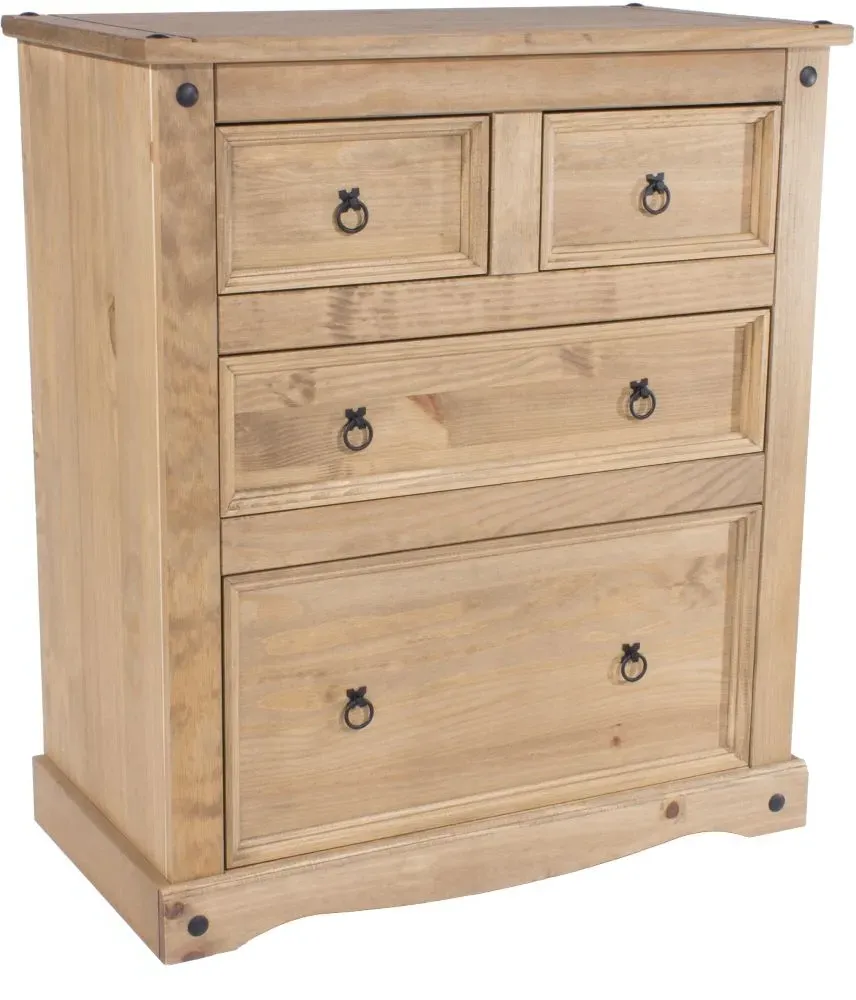 Corona Mexican 2+2 Drawer Chest - Pine