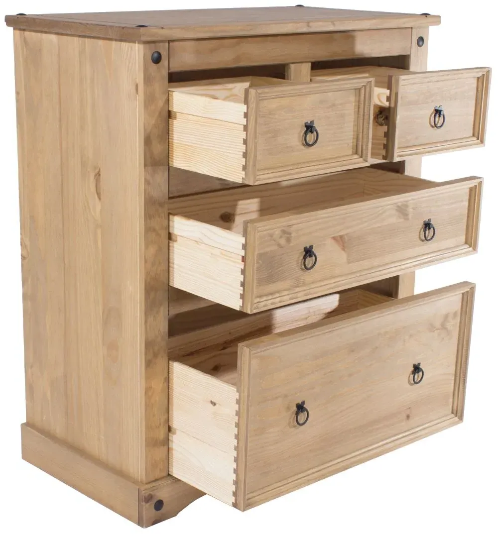 Corona Mexican 2+2 Drawer Chest - Pine