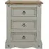 Corona Mexican 3 Drawer Bedside Cabinet - Grey, Pine