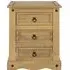 Corona Mexican 3 Drawer Bedside Cabinet - Pine