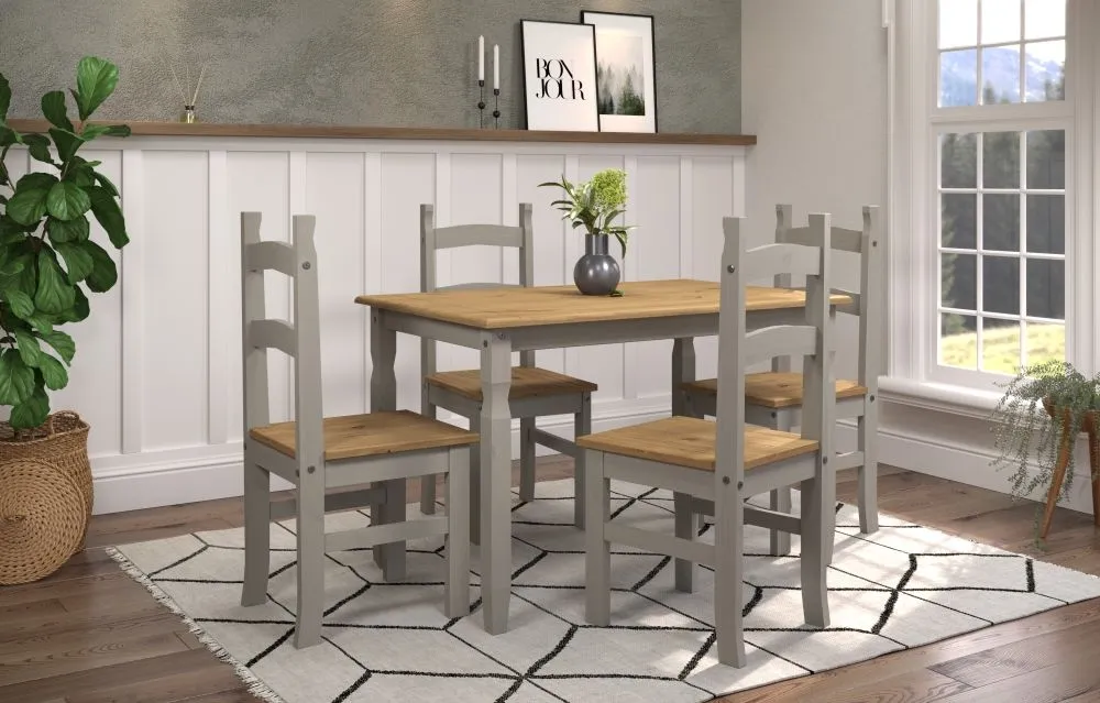 Corona Mexican Dining Set - Grey, Pine