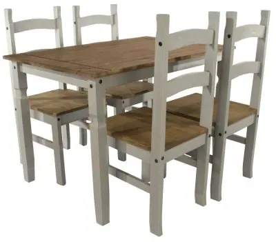 Corona Mexican Dining Set - Grey, Pine