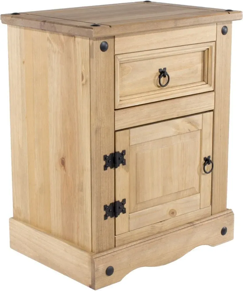 Corona Mexican Pine Bedside Cabinet - Pine