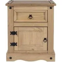Corona Mexican Pine Bedside Cabinet - Pine