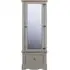 Corona Single Door Mirror Wardrobe with Drawer - Grey, Pine