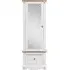 Corona Single Door Mirror Wardrobe with Drawer - White, Pine