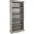 Corona Tall Bookcase - Grey, Mexican Pine