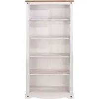 Corona Tall Bookcase - White, Mexican Pine