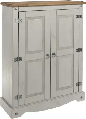 Corson 2 Door Cupboard - Grey, Mexican Pine image