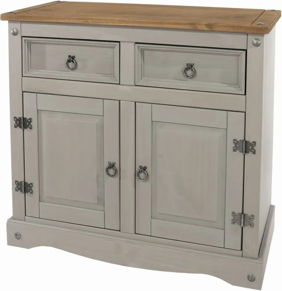 Corson 2 Door Small Sideboard - Grey, Mexican Pine