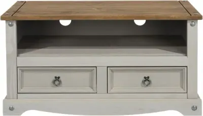 Corson 95cm TV Unit - Grey, Mexican Pine image