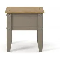 Corson Grey Lamp Table - Grey, Mexican Pine