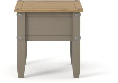 Corson Grey Lamp Table - Grey, Mexican Pine image