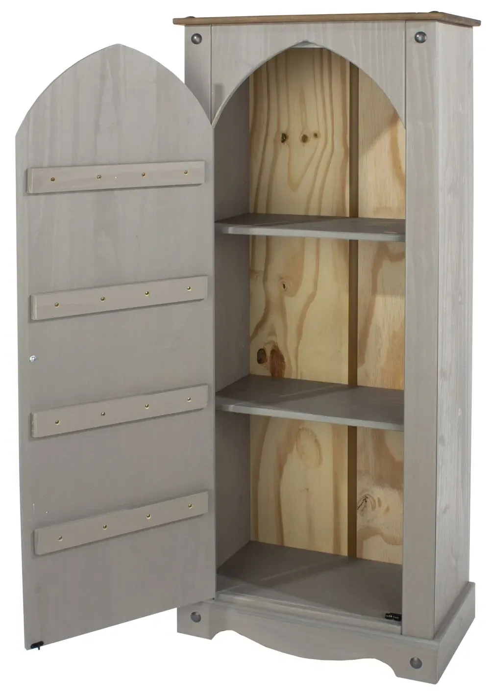 Corson Hall Cabinet - Grey, Mexican Pine