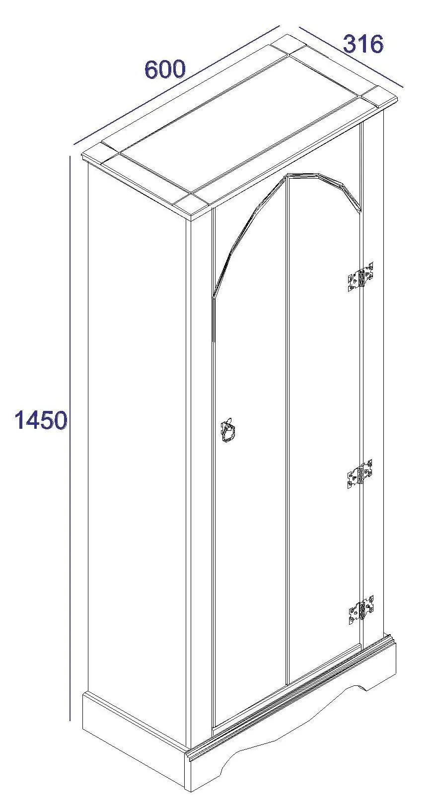 Corson Hall Cabinet - Grey, Mexican Pine