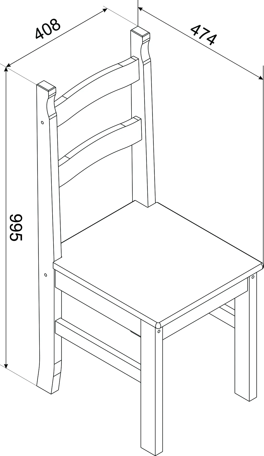 Corson Ladder Back Dining Chair Set - Pine