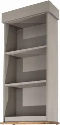 Corson Low Narrow Bookcase - Grey, Mexican Pine image