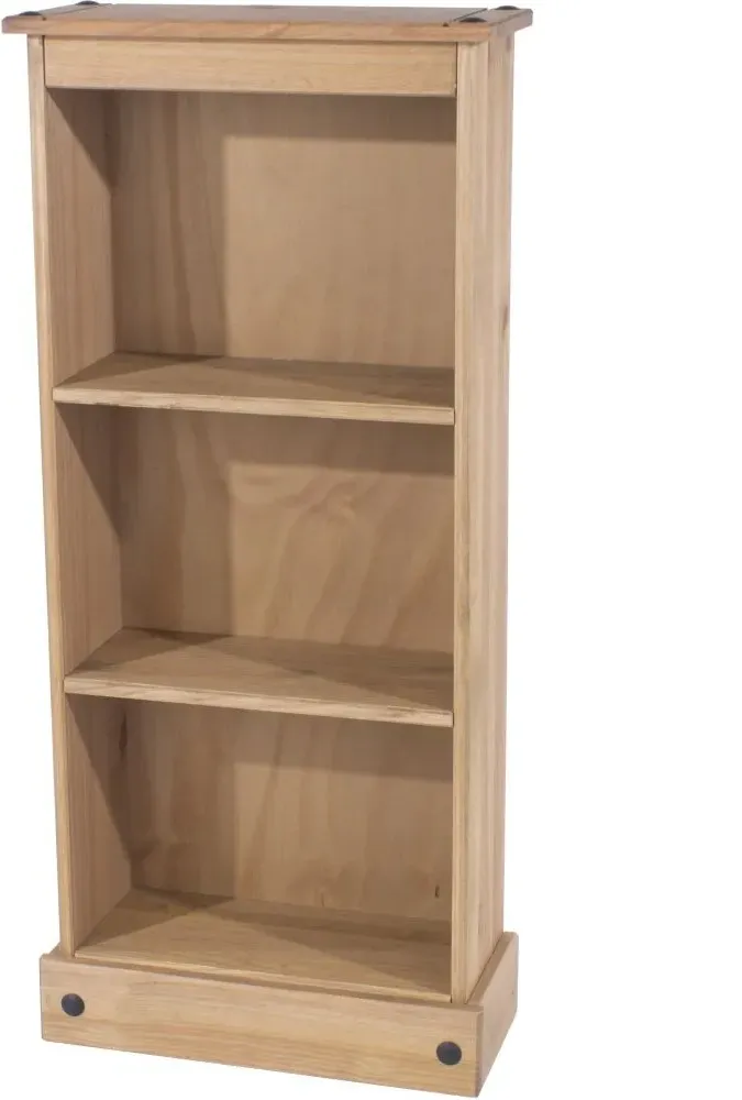 Corson Low Narrow Bookcase - Mexican Pine