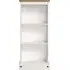 Corson Low Narrow Bookcase - White, Mexican Pine
