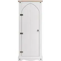 Corson Single Door Wardrobe - White, Mexican Pine
