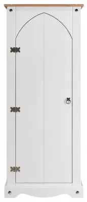 Corson Single Door Wardrobe - White, Mexican Pine image