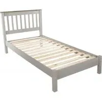 Corson Single Slatted Bed Frame - Grey, Mexican Pine