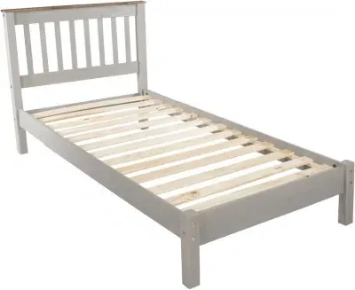 Corson Single Slatted Bed Frame - Grey, Mexican Pine image