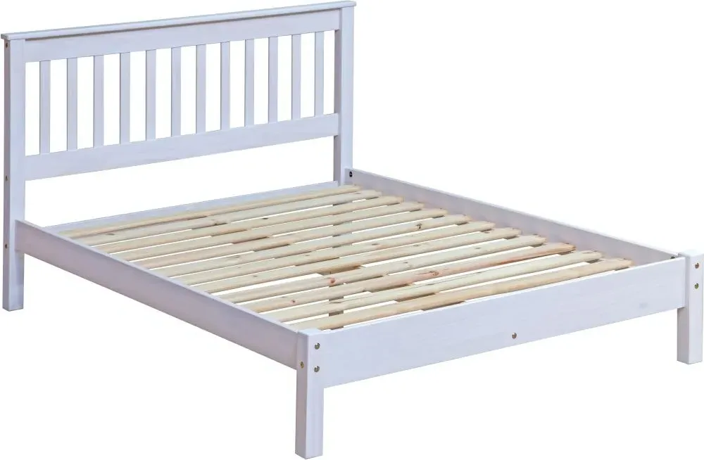 Corson Single Slatted Bed Frame - White, Mexican Pine
