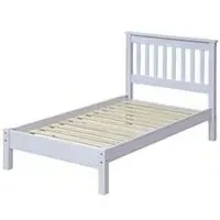 Corson Single Slatted Bed Frame - White, Mexican Pine