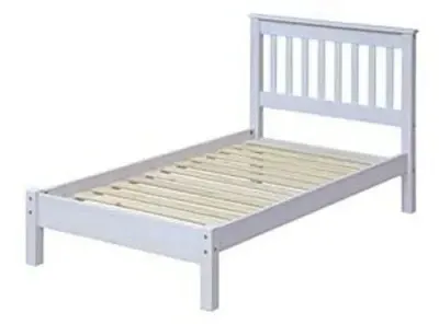 Corson Single Slatted Bed Frame - White, Mexican Pine