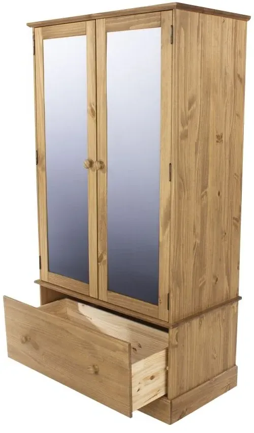 Costilla 2 Door Combi Wardrobe - Pine