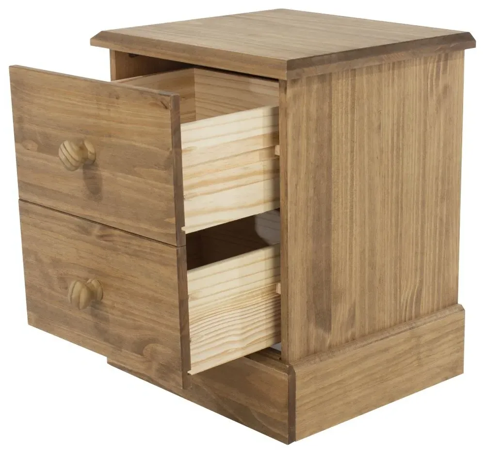 Costilla 2 Drawer Bedside Cabinet - Pine