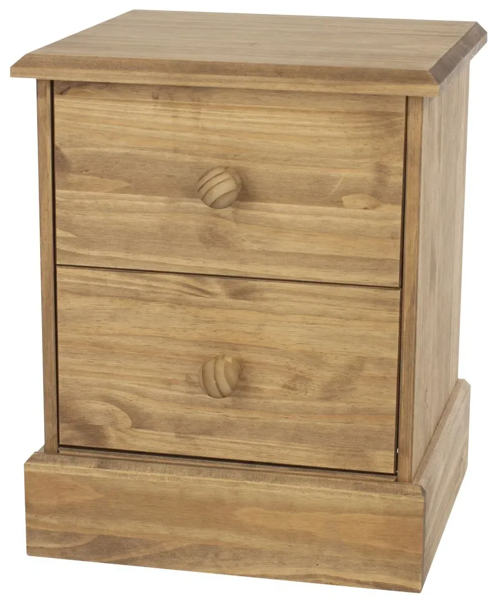 Costilla 2 Drawer Bedside Cabinet - Pine