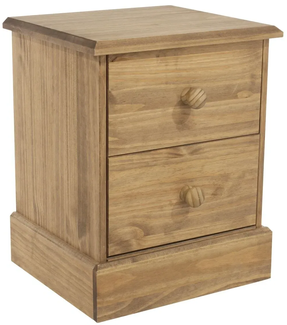 Costilla 2 Drawer Bedside Cabinet - Pine