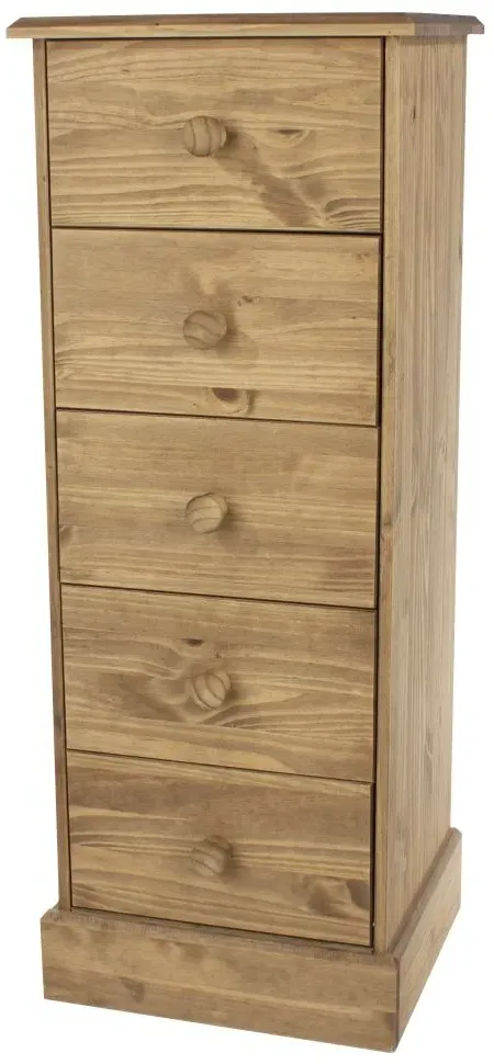 Costilla 5 Drawer Narrow Chest - Pine