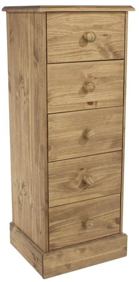 Costilla 5 Drawer Narrow Chest - Pine