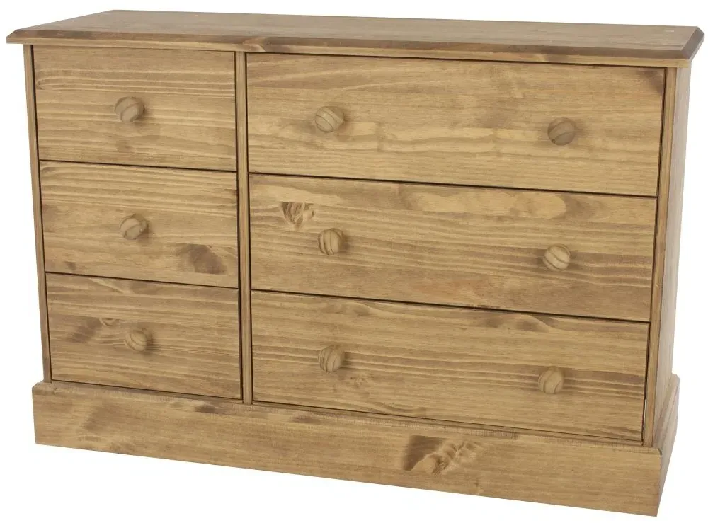 Costilla 6 Drawer Wide Chest - Pine
