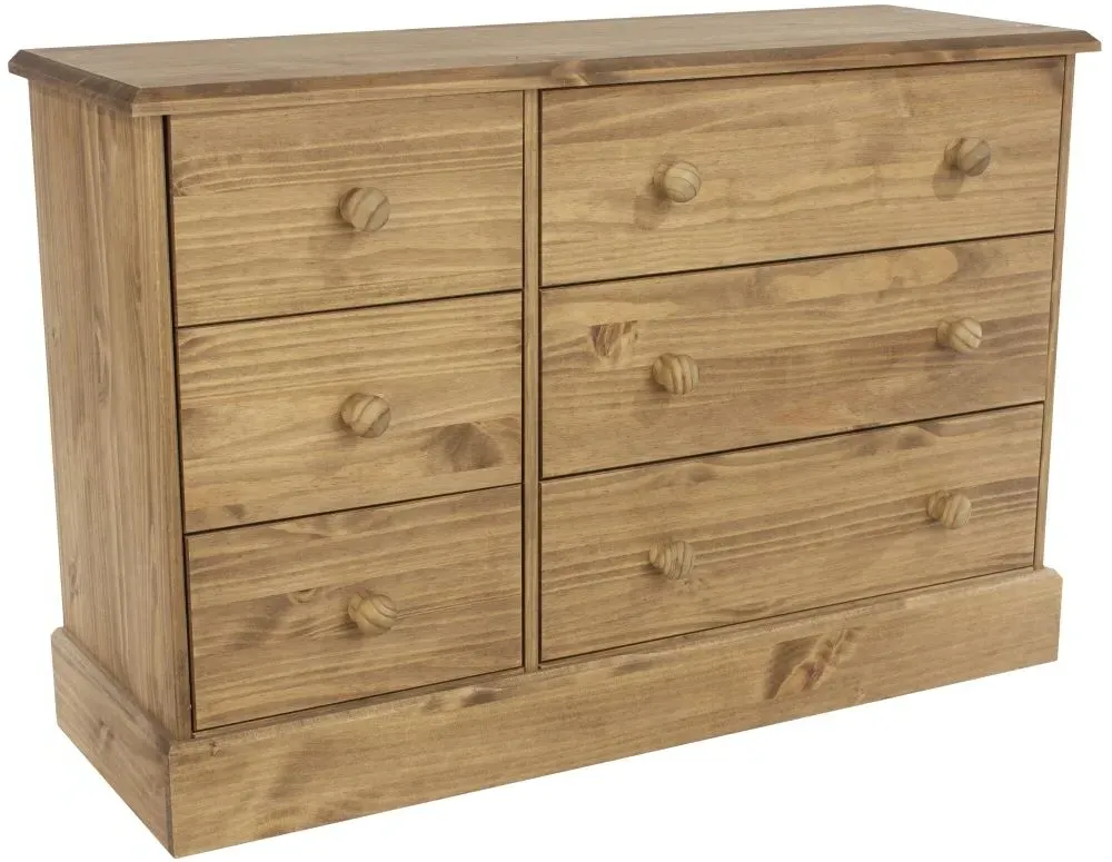 Costilla 6 Drawer Wide Chest - Pine