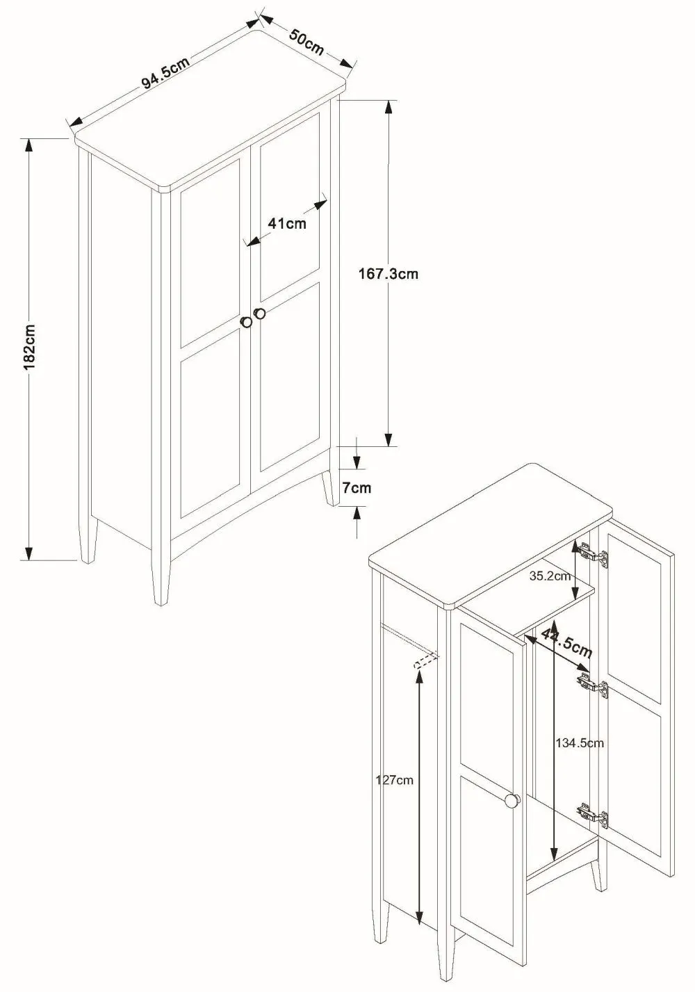 Cottle 2 Door Wardrobe - Blue