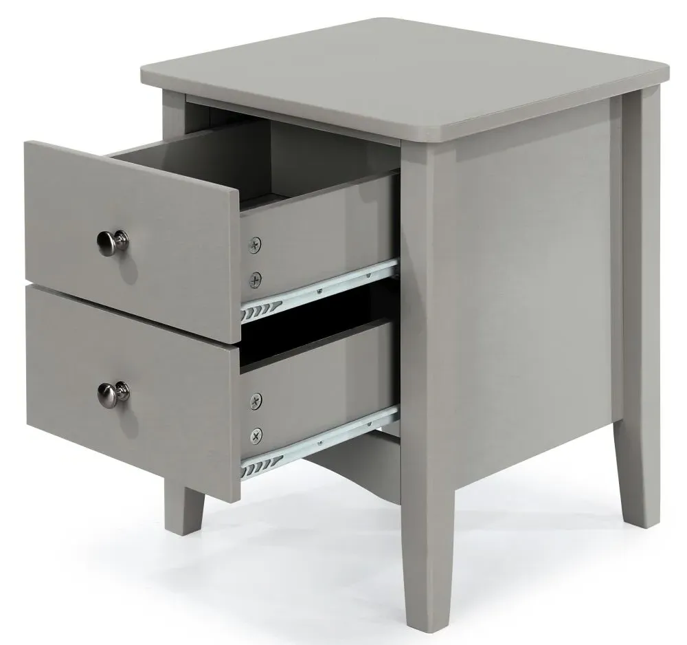 Cottle 2 Drawer Bedside Cabinet - Grey