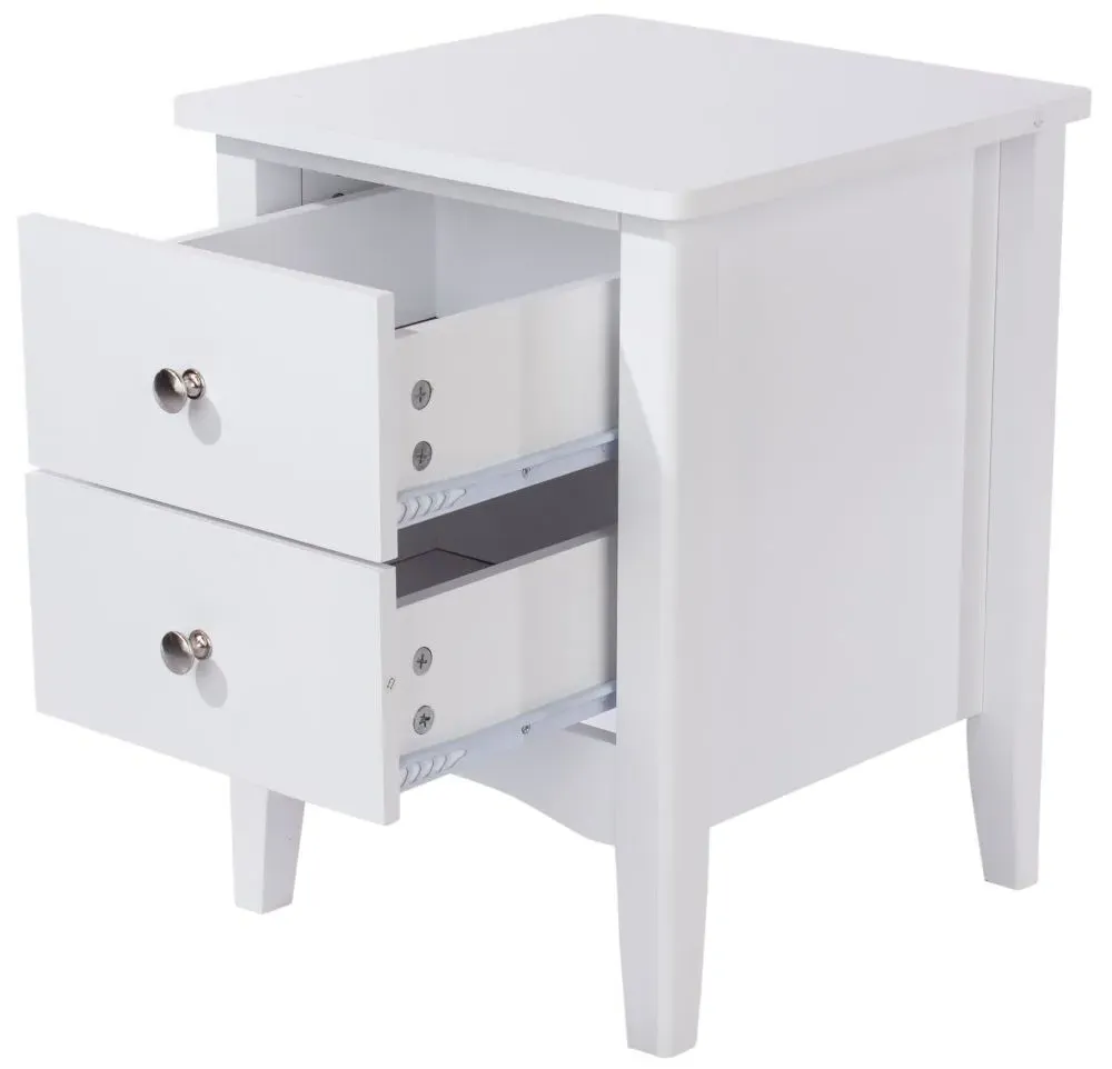 Cottle 2 Drawer Bedside Cabinet - White