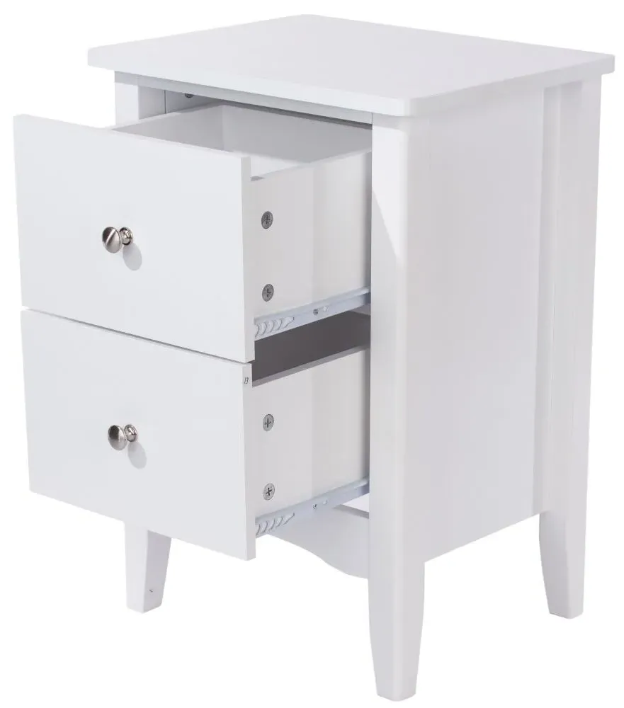 Cottle 2 Drawer Bedside Cabinet - White