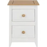 Crockett 2 Drawer Petite Bedside Cabinet - White, Pine