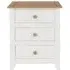 Crockett 3 Drawer Bedside Cabinet - White, Pine