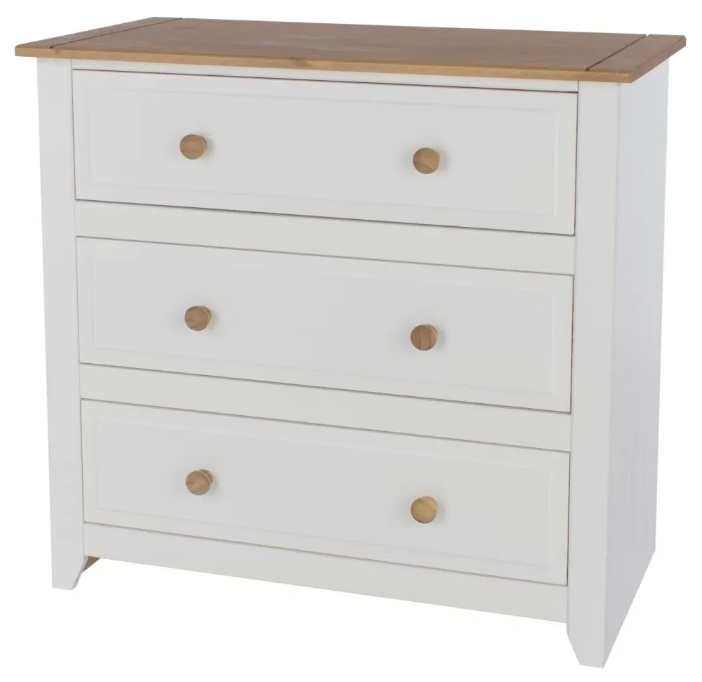 Crockett 3 Drawer Chest - White, Pine