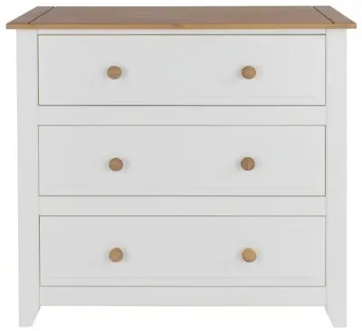 Crockett 3 Drawer Chest - White, Pine
