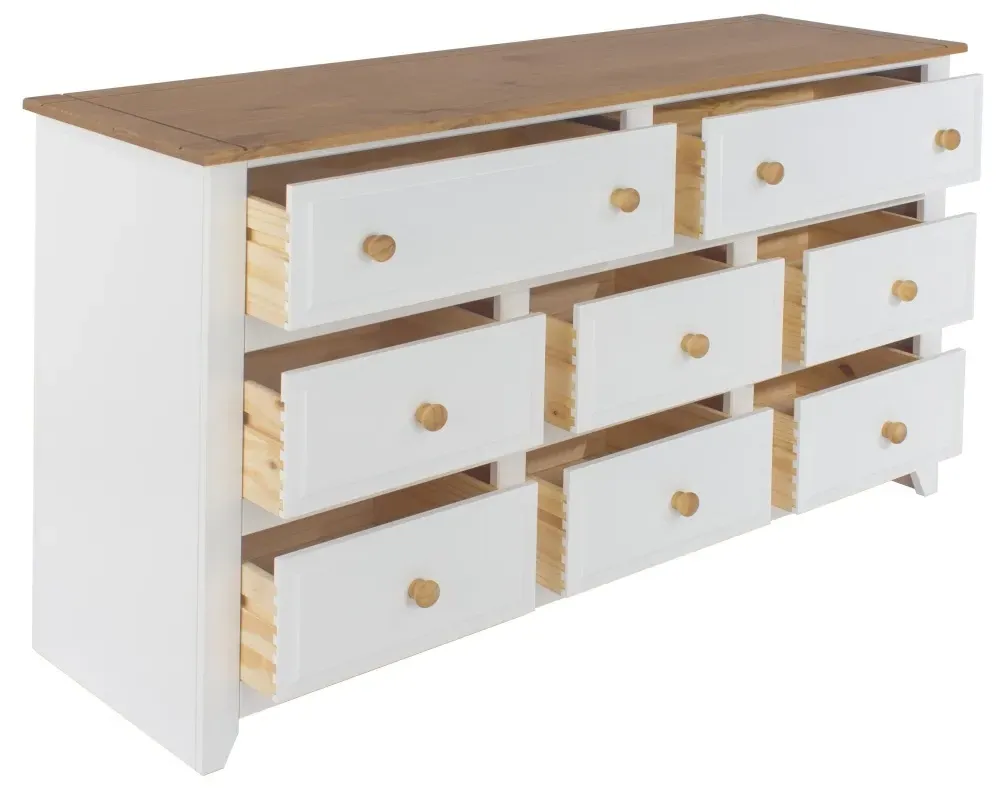 Crockett Wide Chest of Drawers - White
